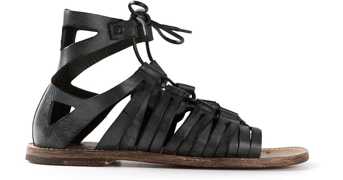 Dolce & Gabbana Gladiator Sandals in Grey (Black) for Men | Lyst