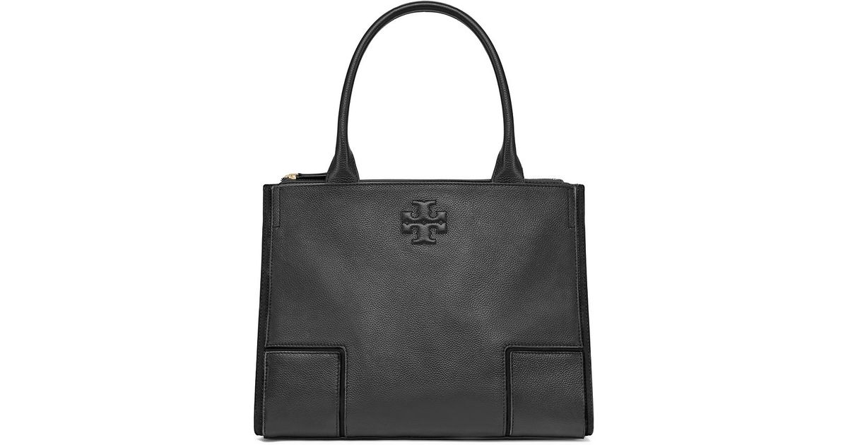 Tory Burch African Inspired Large Canvas Tote Bag Black Ivory Tan