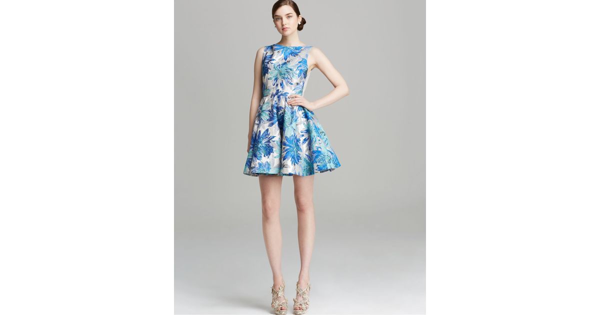 alice and olivia blue gown