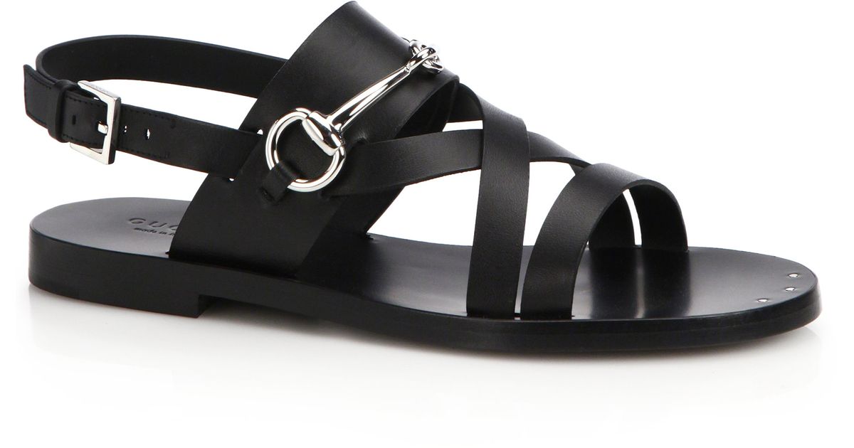 gucci black flat sandals