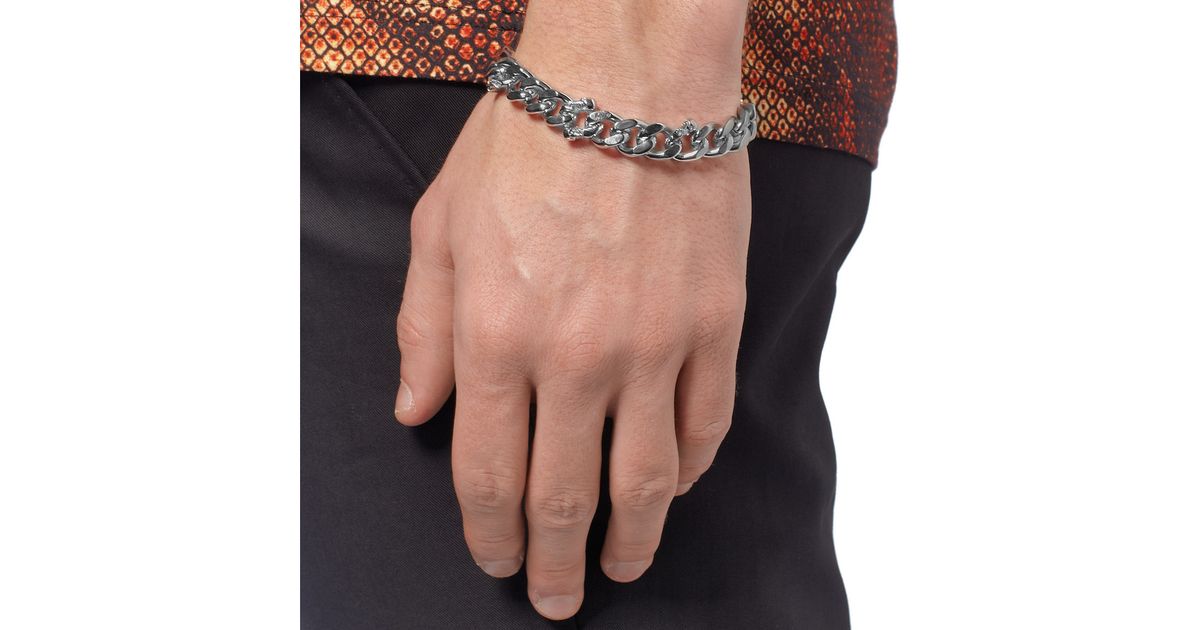 alexander mcqueen silver skull bracelet