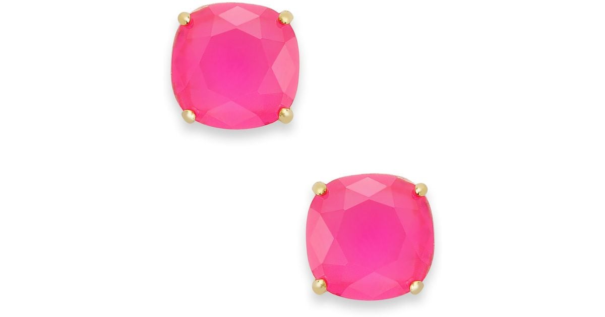 Lyst Kate Spade New York 12k Gold Plated Pink Stone Square Stud Lyst Kate Spade New York 12k Gold Plated Pink Stone Square Stud Earrings In