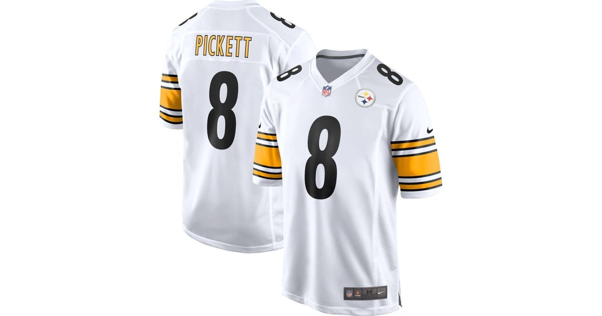 Nike Satin Pittsburgh Steelers Kenny Pickett 8 White Game Jersey for