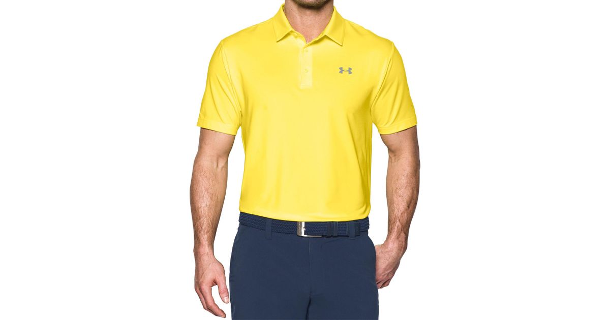 yellow under armour polo shirt