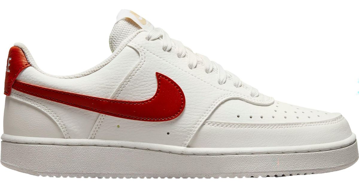 Nike Synthetic Court Vision Low Next Nature Shoes in White/Red (Black Nike Synthetic Court Vision Low Next Nature Shoes in White/Red (Black