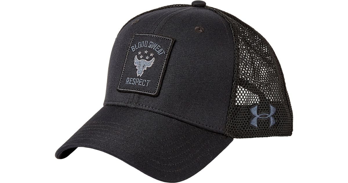 Under Armour Synthetic Project Rock Trucker Hat in Black/Black (Black) for  Men - Lyst