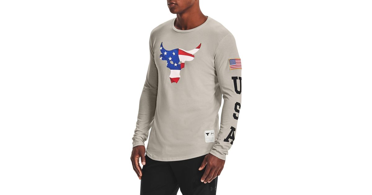 Under Armour Cotton Project Rock Veteran's Day Graphic Long Sleeve