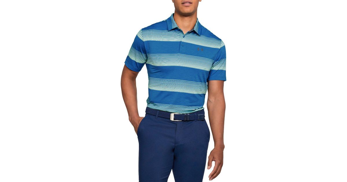 under armour men's playoff blast stripe golf polo