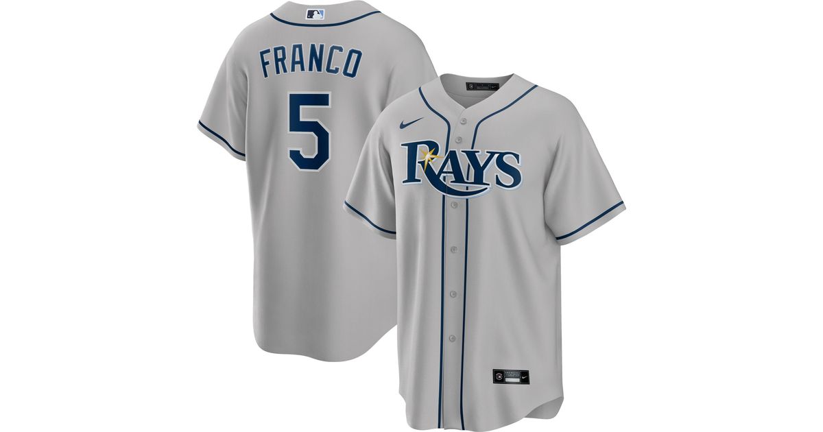 Nike Tampa Bay Rays Wander Franco 5 Gray Cool Base Jersey for Men Lyst