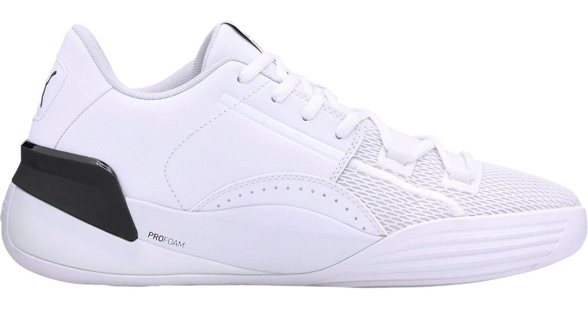 PUMA Rubber Clyde Hardwood Basketball Shoes in White for Men Lyst
