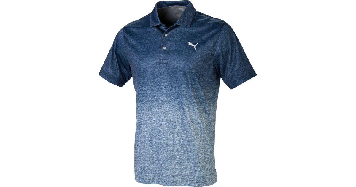 puma men's heather gradient golf polo