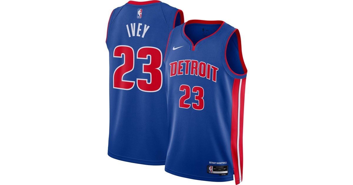 Nike Detroit Pistons Jaden Ivey 23 Drifit Swingman Jersey in Blue for