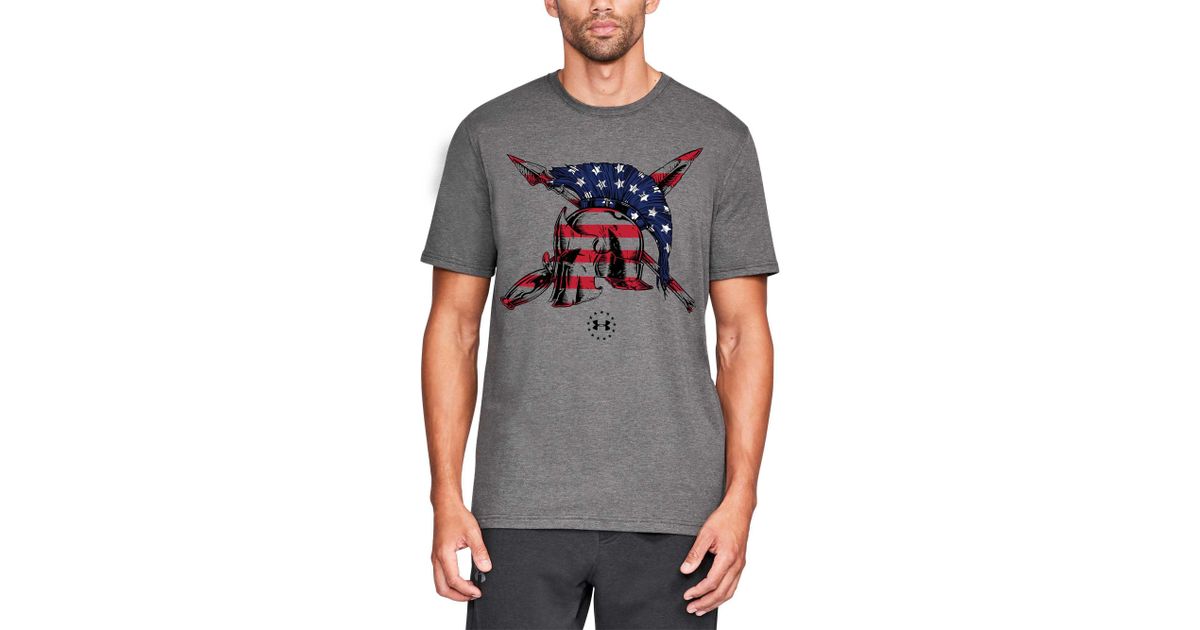 Under Armour Freedom Spartan Flag T-shirt in Charcoal Heather Gray (Gray)  for Men | Lyst