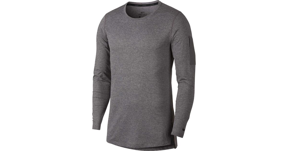 nike men's modern utility fitted long sleeve training shirt