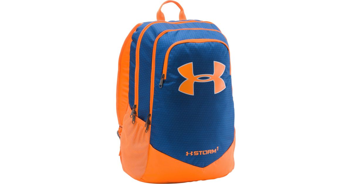 under armour orange and blue backpack