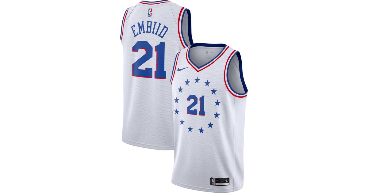 Nike Philadelphia 76ers Joel Embiid Dri-fit Earned Edition ...