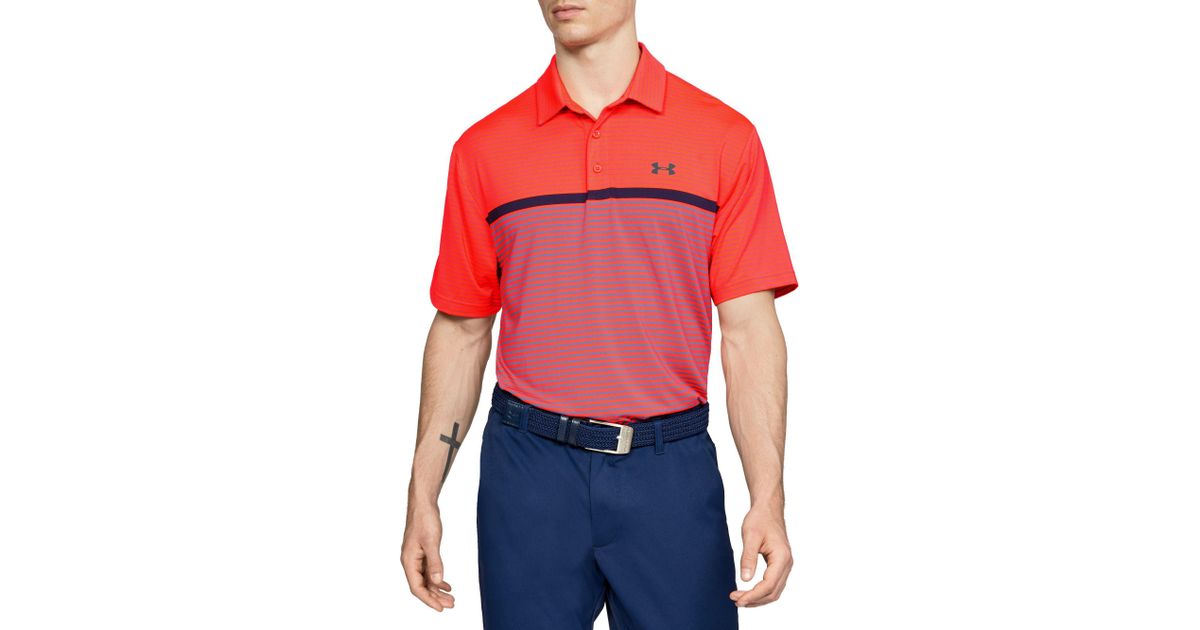 under armour playoff super stripe polo