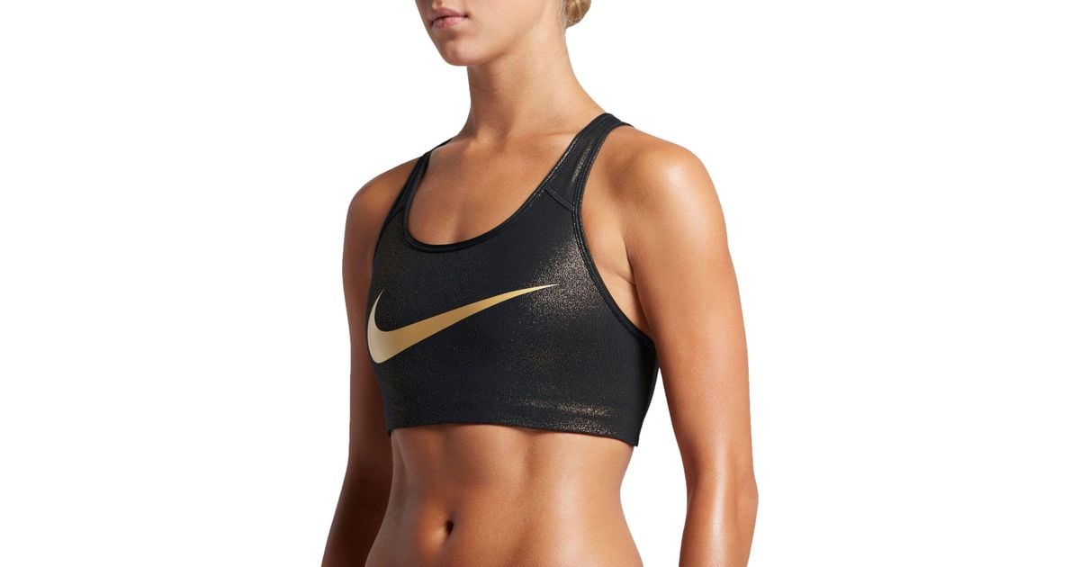 black and gold nike sports bra