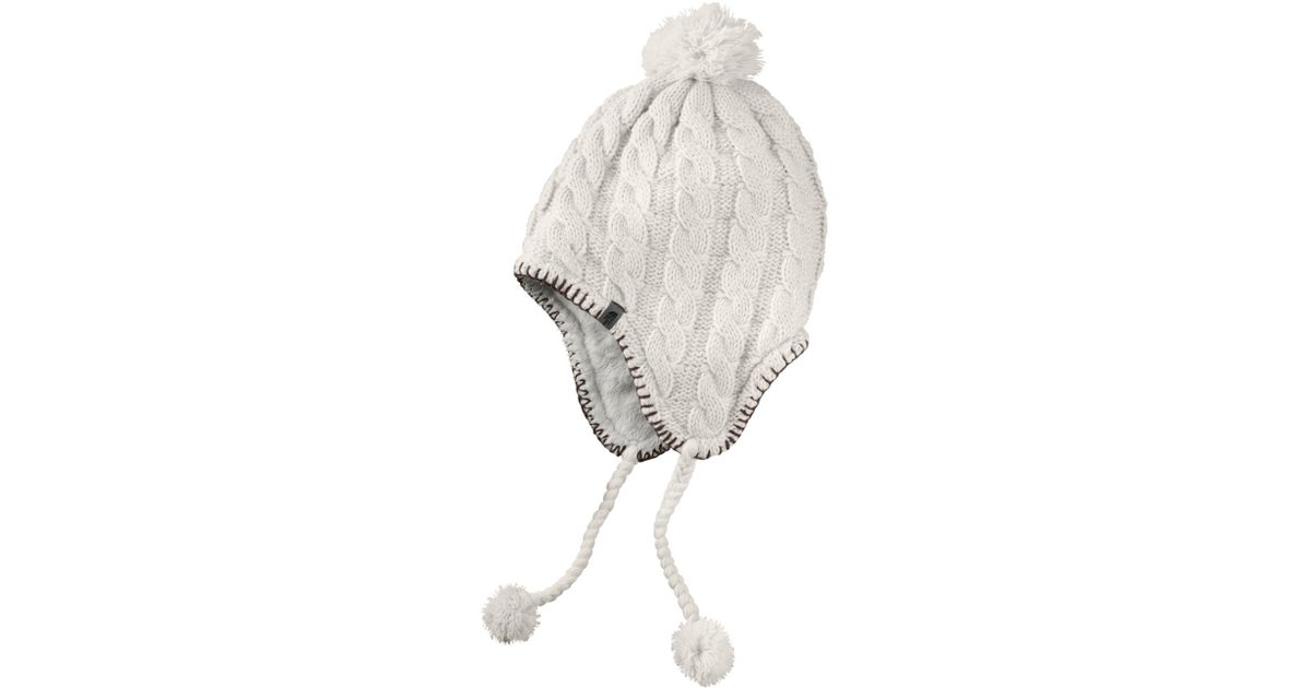 north face fuzzy earflap beanie