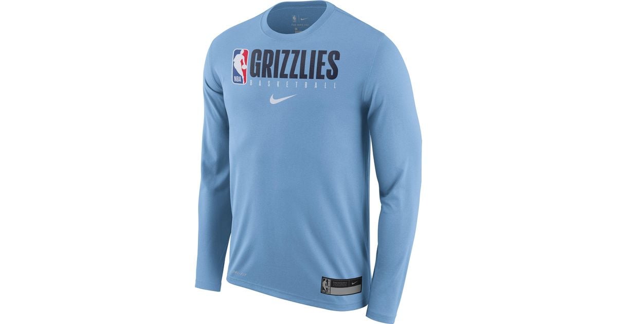 Nike Memphis Grizzlies Dri-fit Practice Long Sleeve T-shirt in Blue for Men - Lyst
