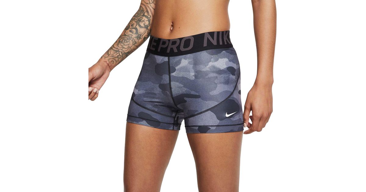 Nike Synthetic Pro Camo Print Training Shorts In Blackwhite Black Lyst 7317