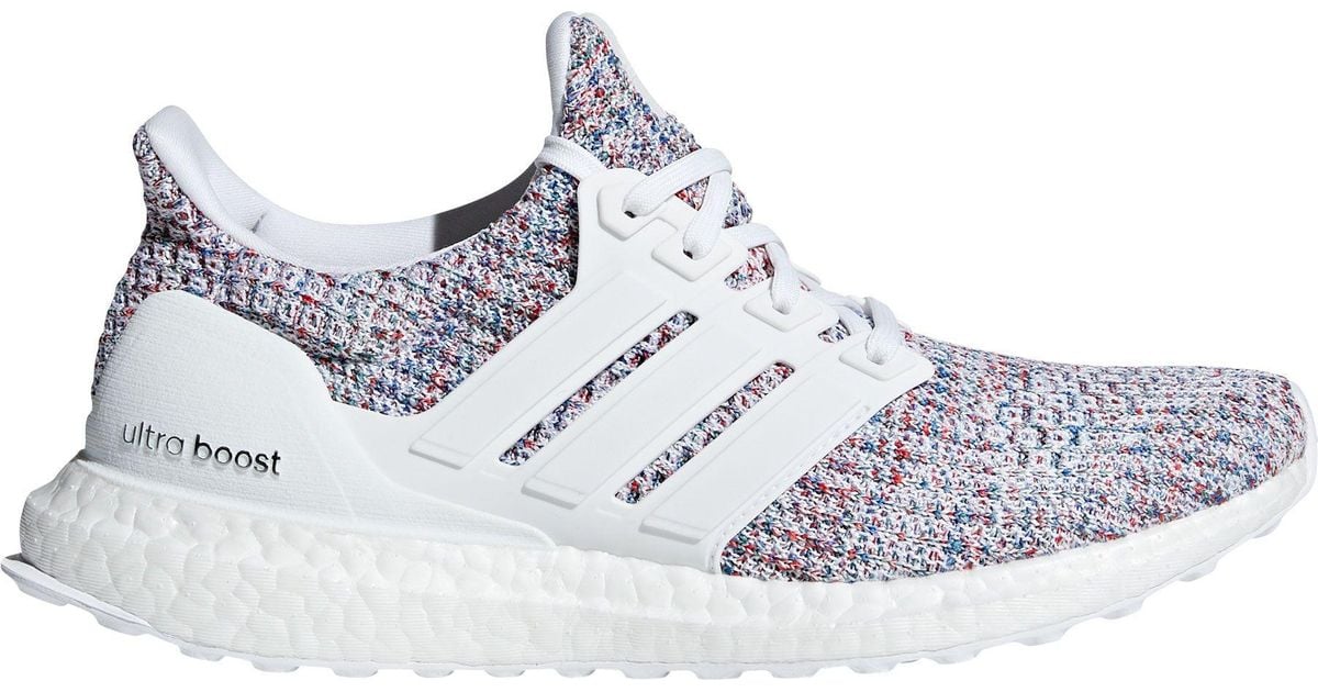 Adidas Rubber Ultraboost Running Shoes In White Red Blue Blue Lyst