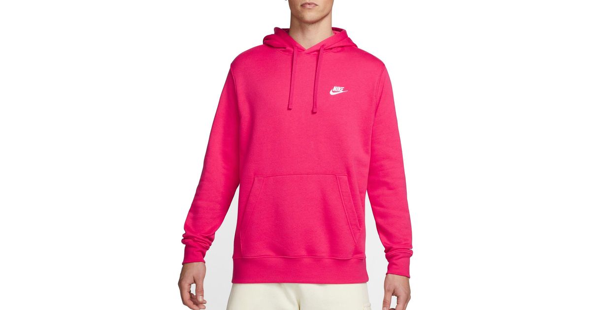 Nike Sportswear Club Fleece Hoodie in Pink for Men - Lyst