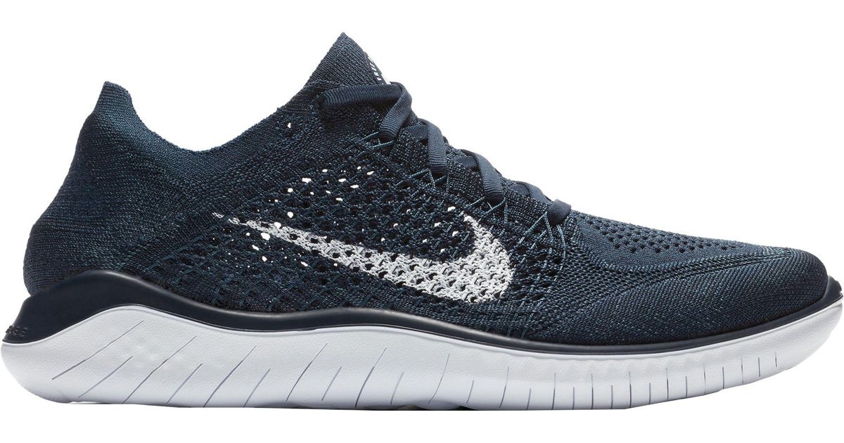 Nike Lace Free Rn Flyknit 2018 Running Shoes in Navy/White (Blue) for Men -  Lyst