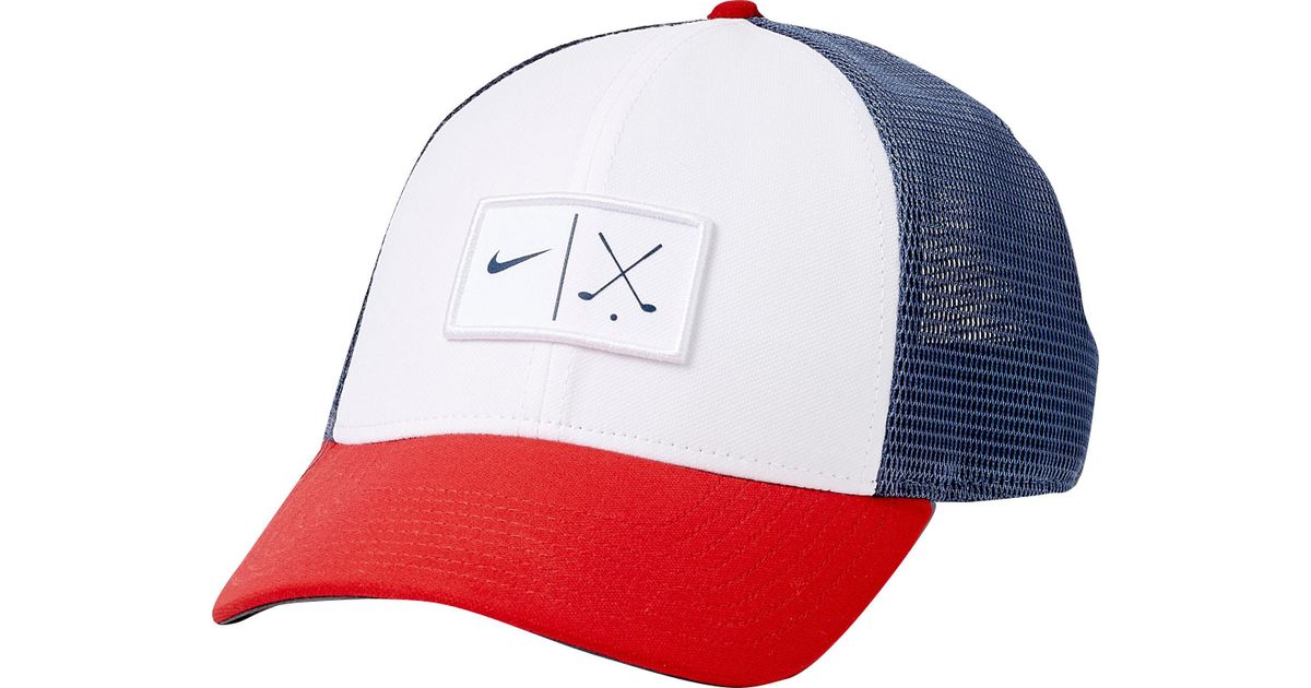 red white and blue nike hat