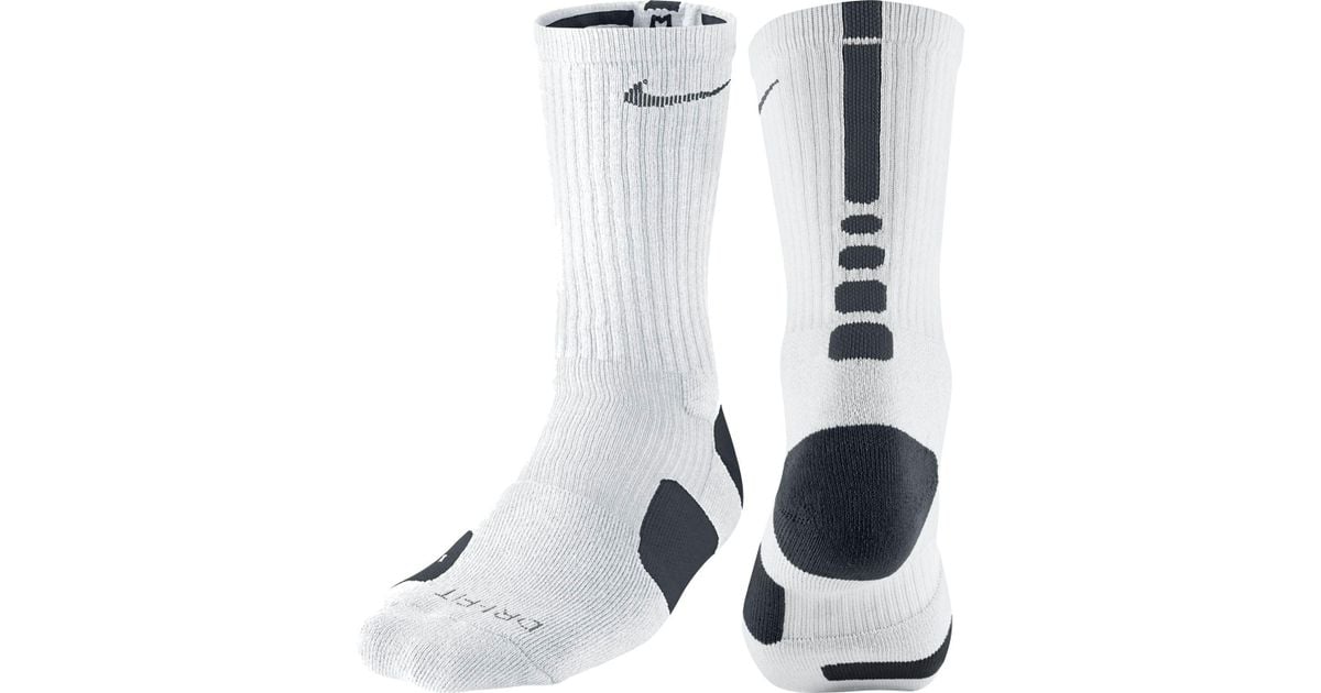 Nike Synthetic Dri-fit Elite 1.0 Crew Basketball Socks in White for Men |  Lyst