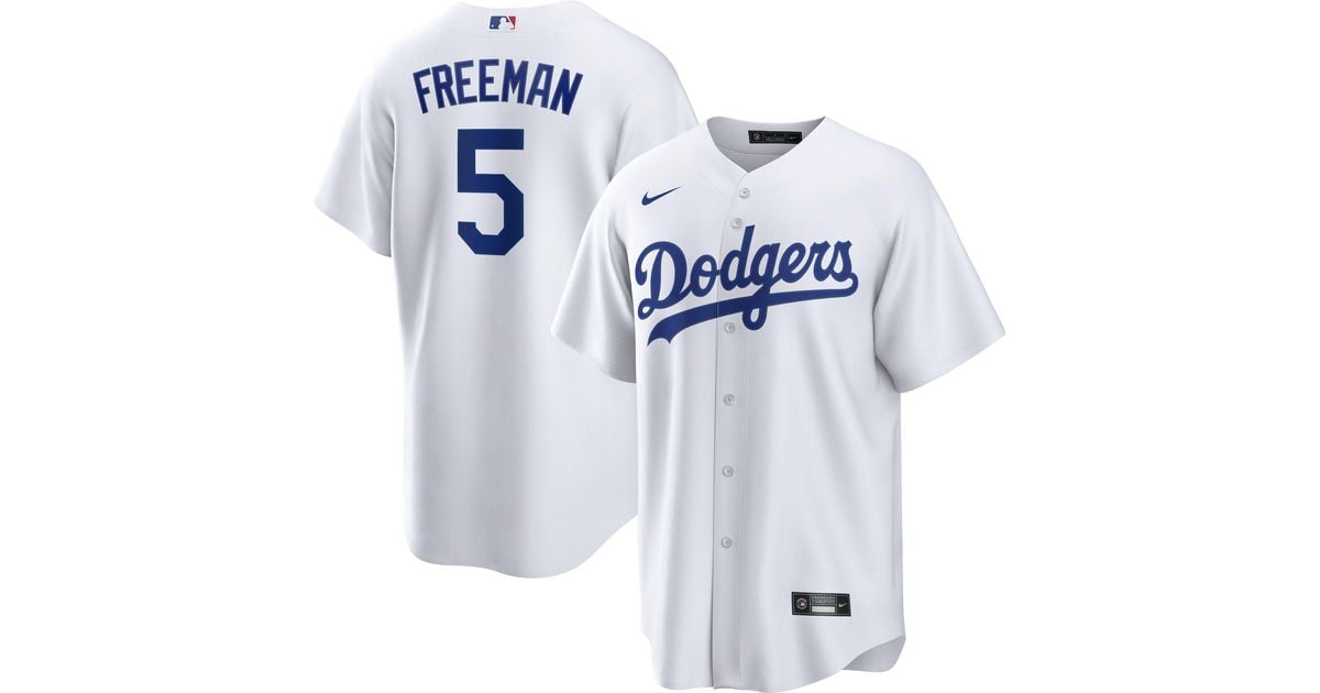 Nike Los Angeles Dodgers Freddie Freeman 5 White Home Cool Base Jersey