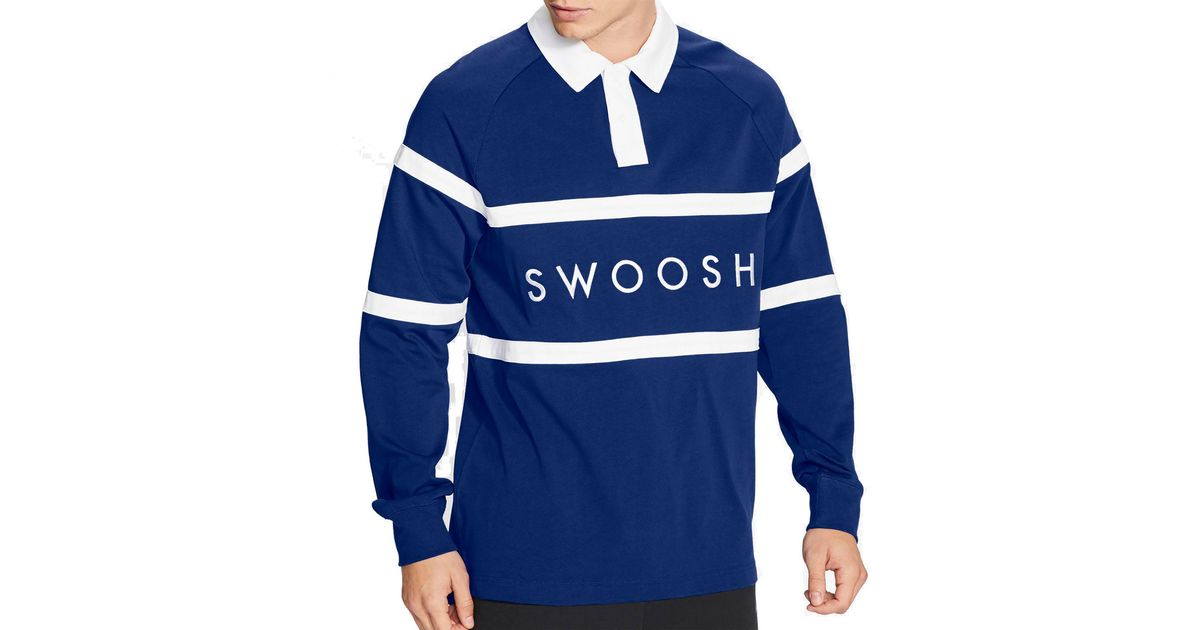 nike men's sportswear swoosh rugby long sleeve shirt