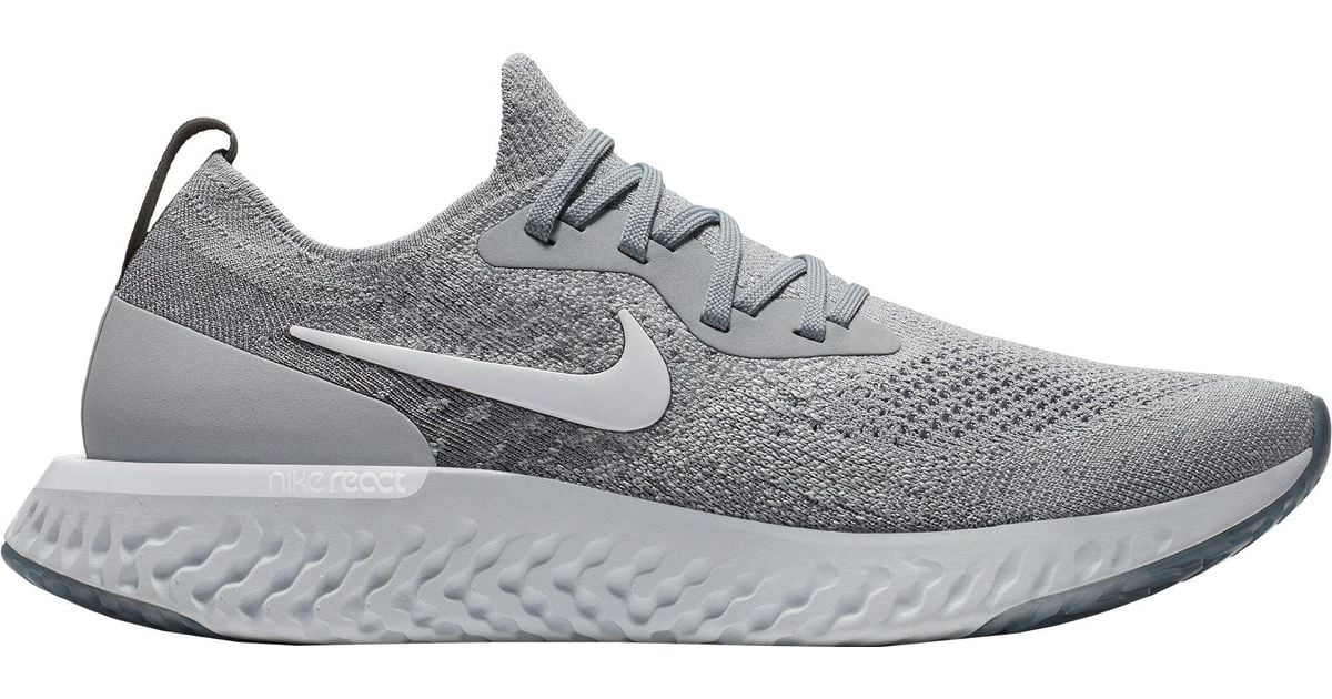 Nike Rubber Epic React Flyknit Running Shoes in Grey/White (Gray) for ...