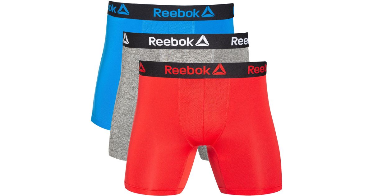3 pak Red//Black Large Reebok 6/'/' Boxer Briefs Men/'s Performance Training