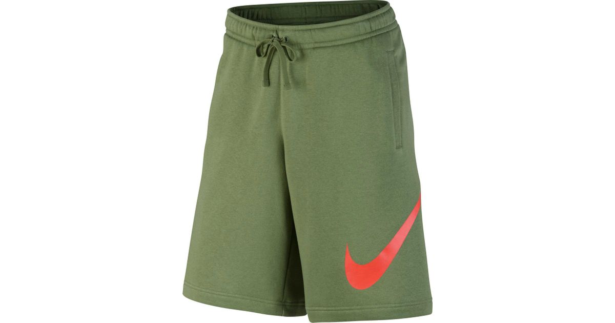 green nike sweat shorts