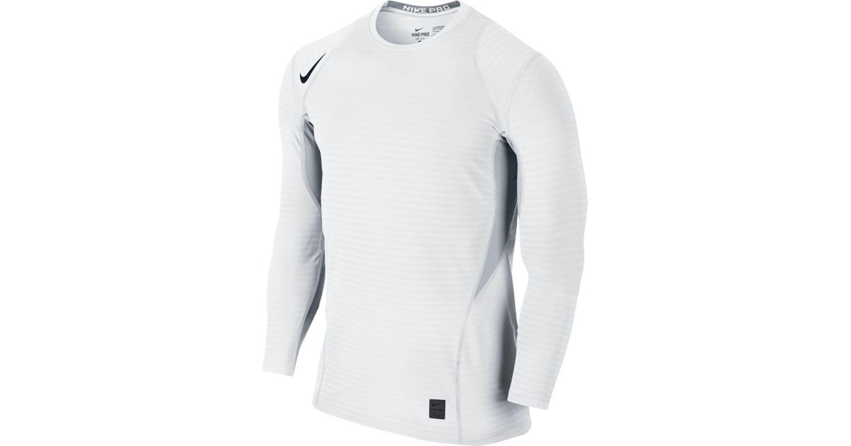 white nike long sleeve compression shirt