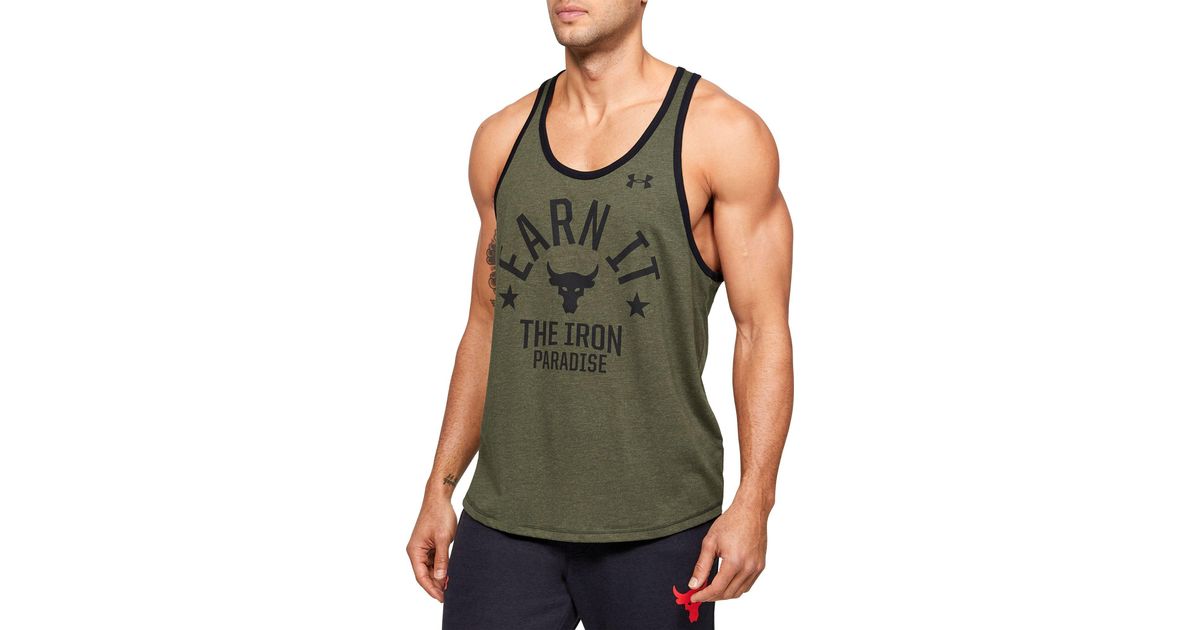Under Armour Men's Project Rock Earn It Graphic Tank Top T-Shirt 1353922-315 