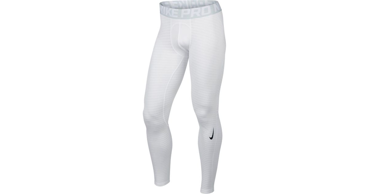 Nike Synthetic Pro Warm Compression Tights in White for Men - Lyst