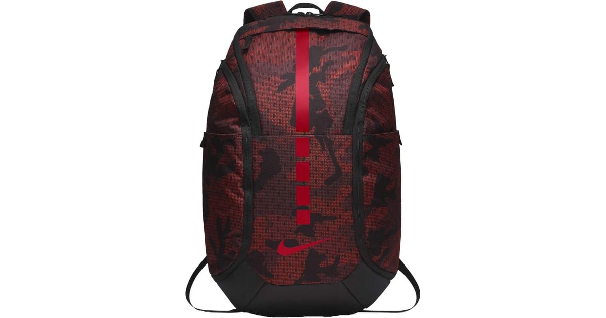 Nike Synthetic Hoops Elite Pro Camo Basketball Backpack in Red for Men