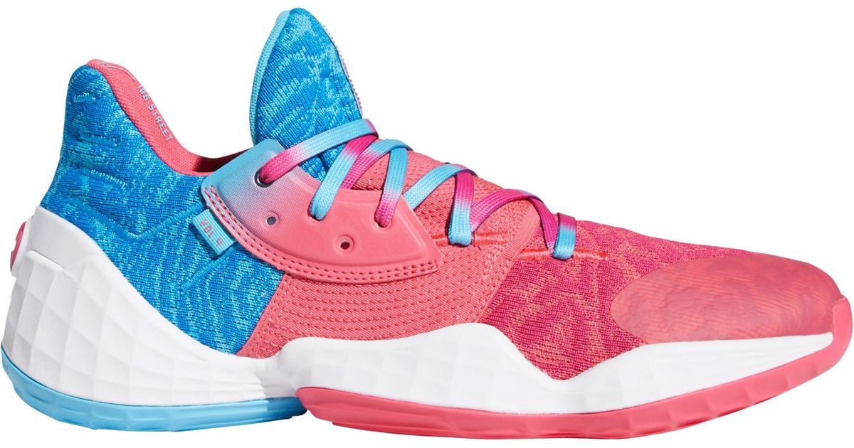 blue and pink basketball shoes