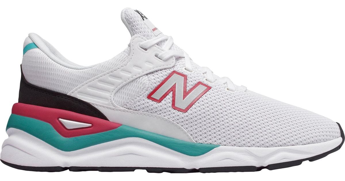 New Balance X90 Shoes in White/Teal 
