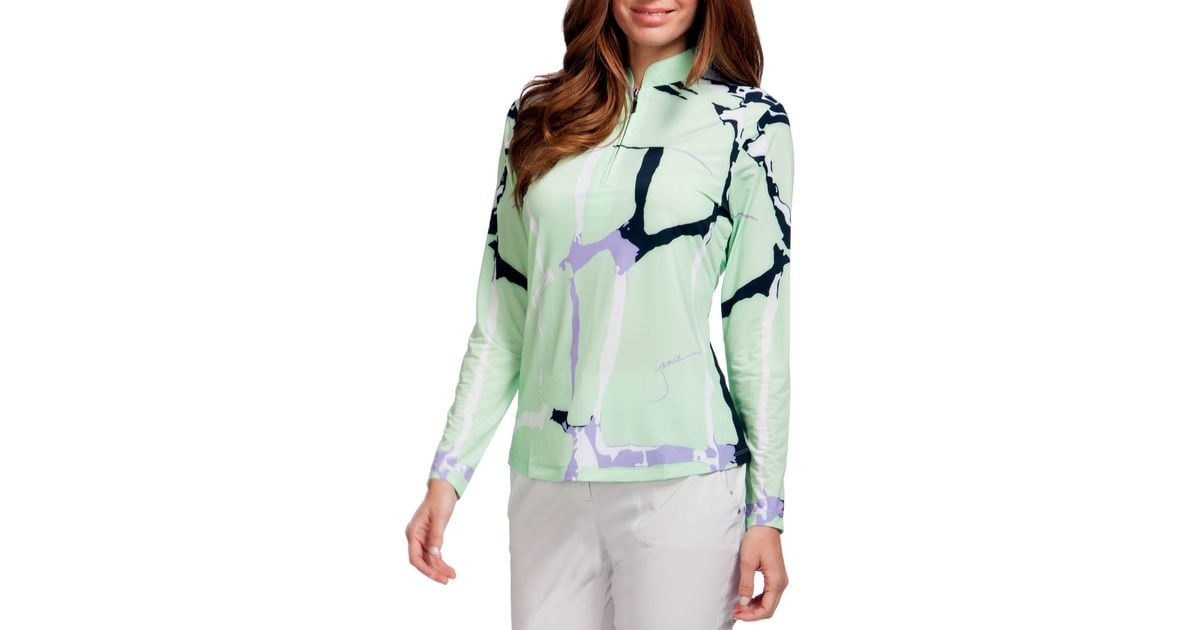 Jamie Sadock Long Sleeve Sunsense Maze Print Golf Top in Green Lyst