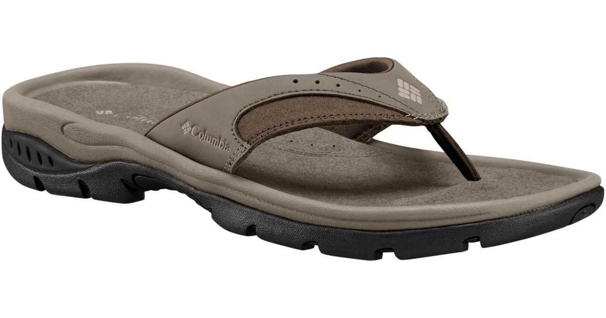 columbia men's leather flip flops
