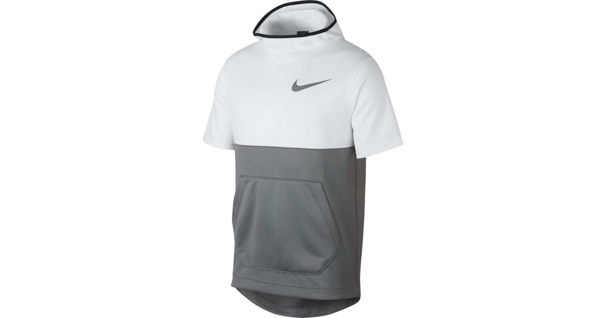 nike men's spotlight short sleeve basketball hoodie