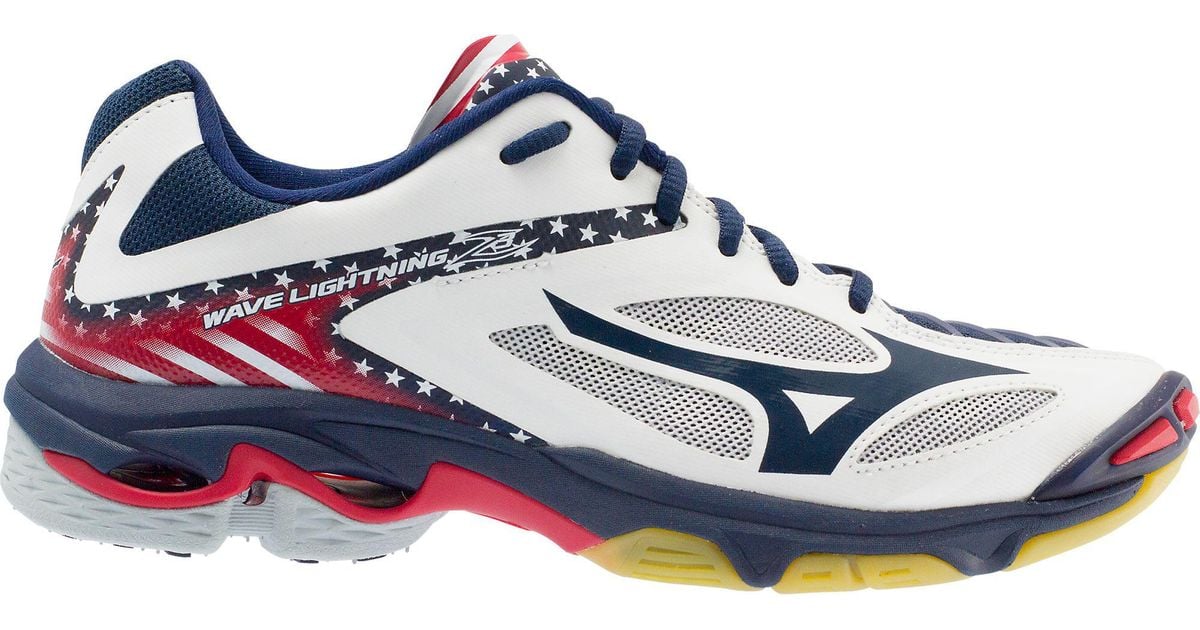red and blue mizuno volleyball shoes