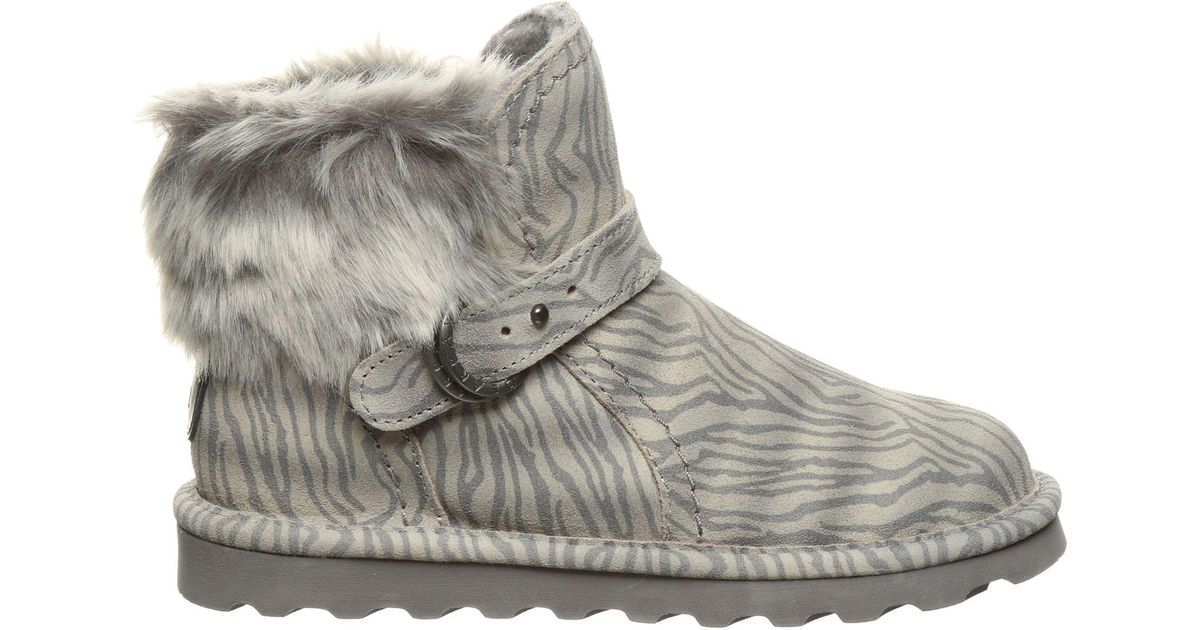 BEARPAW Suede Konnie Tiger Boots in Gray Lyst