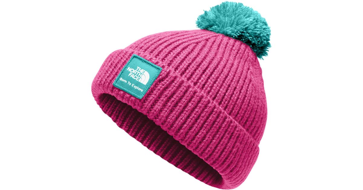the north face infant baby box logo pom beanie