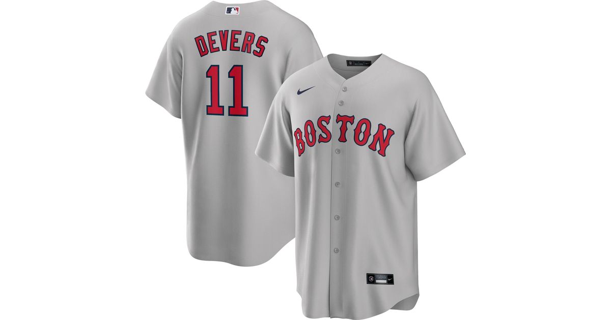 Nike Boston Red Sox Rafael Devers 11 Red Cool Base Jersey in Gray for