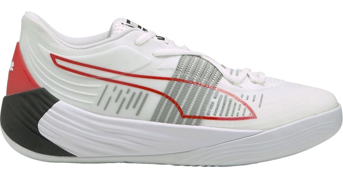 PUMA Fusion Nitro Spectra Basketball Shoes in White/Red (White) - Lyst