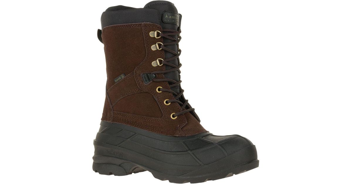 Kamik Synthetic Nation 200g Waterproof Winter Boots in Dark/Brown